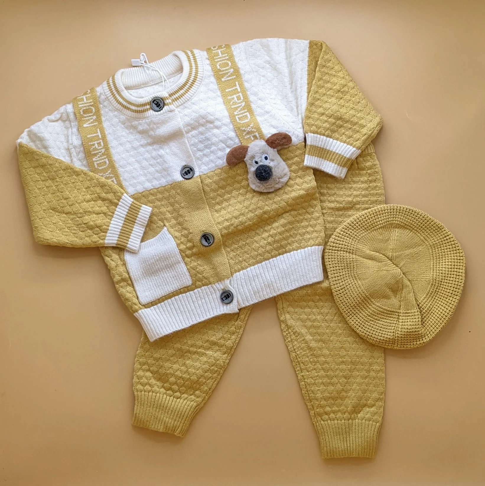 2 Piece Imported Woolen Suit with Cap - Beaver 🦫 - Image 4