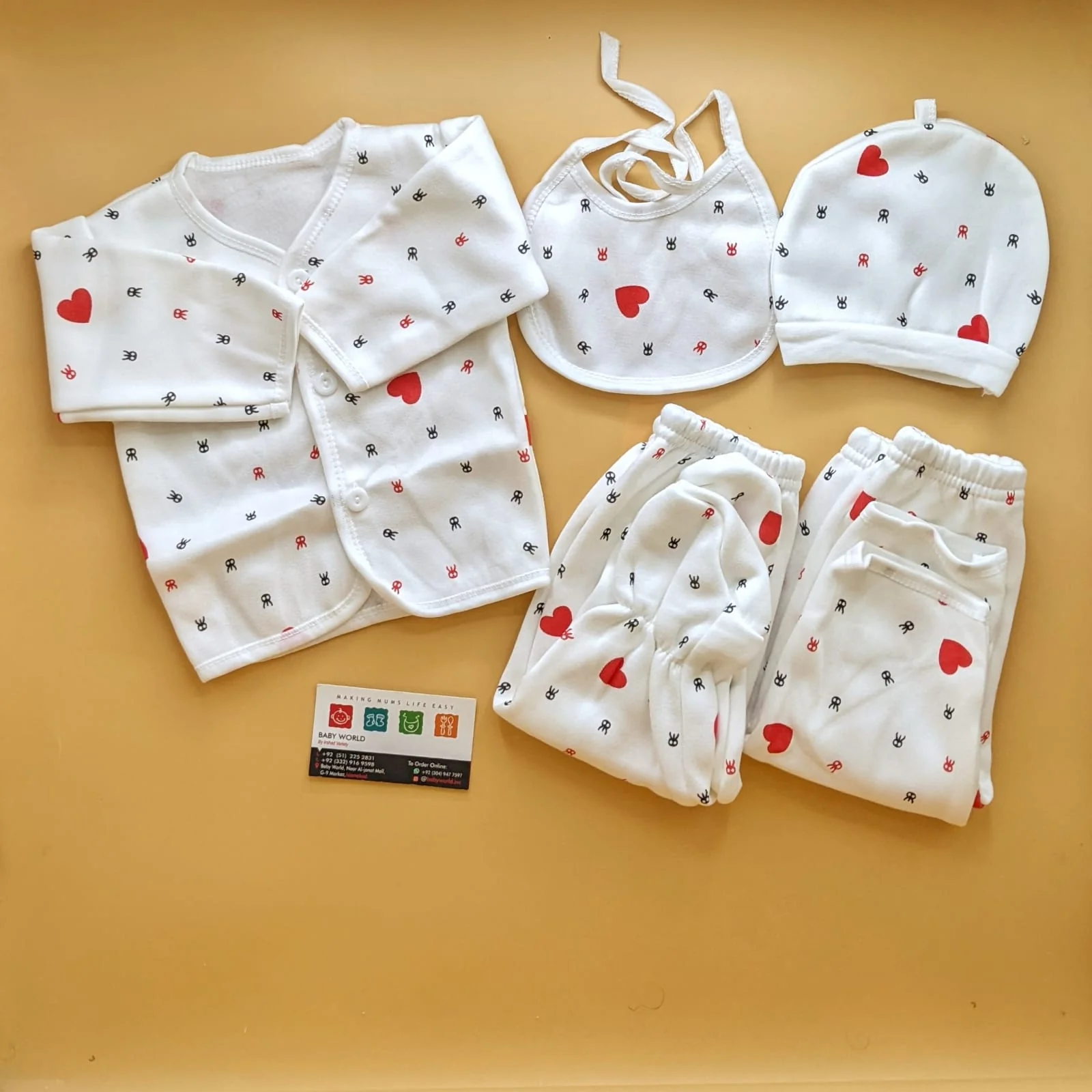 5 Pieces Suit Set - Winter - Hearts - Image 2