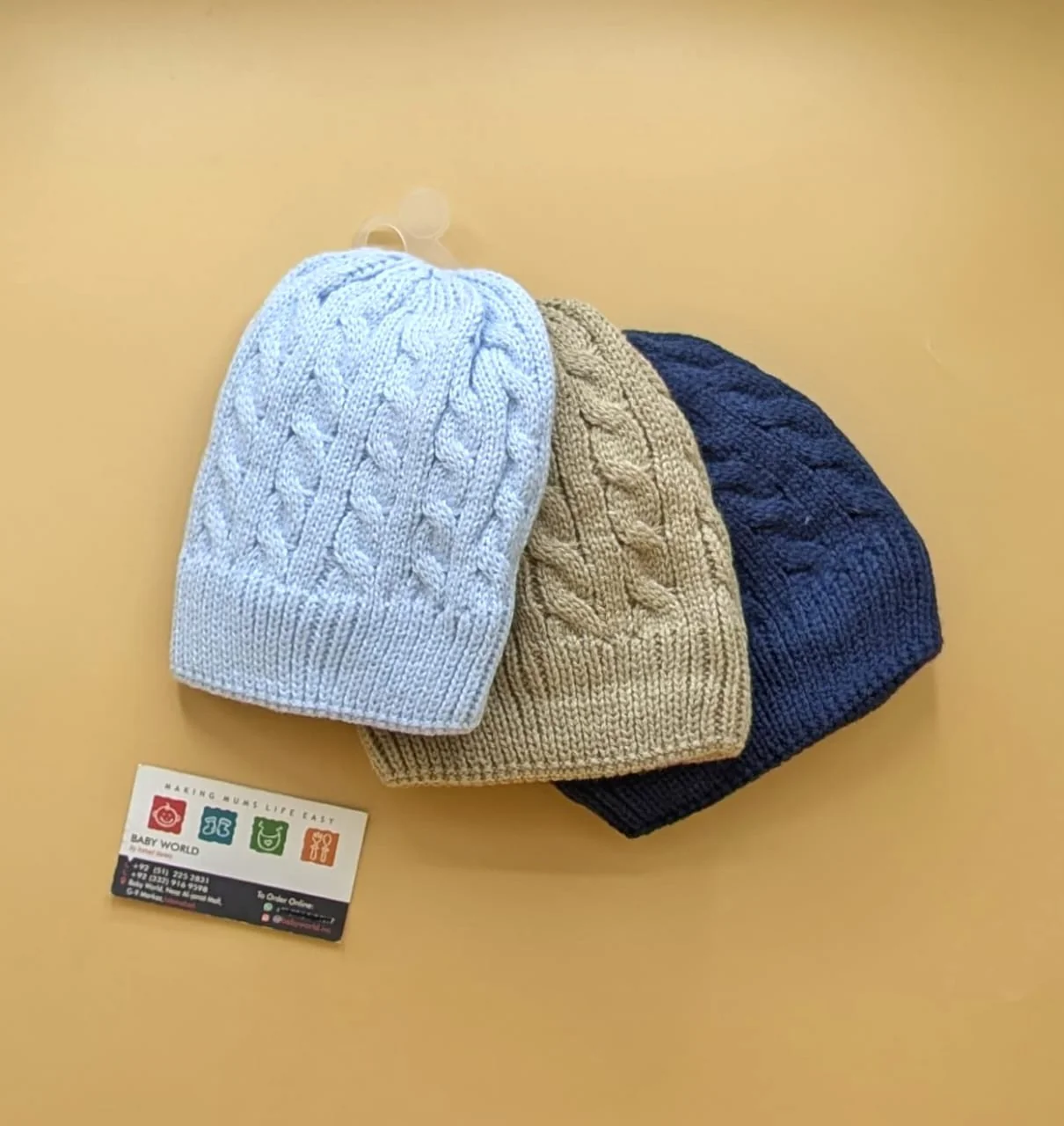 Baby Pack of 3 Wool Cap - Winter - Image 3