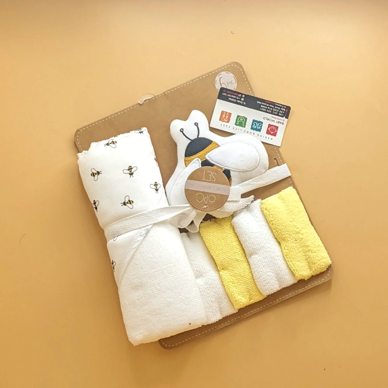 Hooded Bath Towel with Face Towels, & Bath Sponge - Image 16