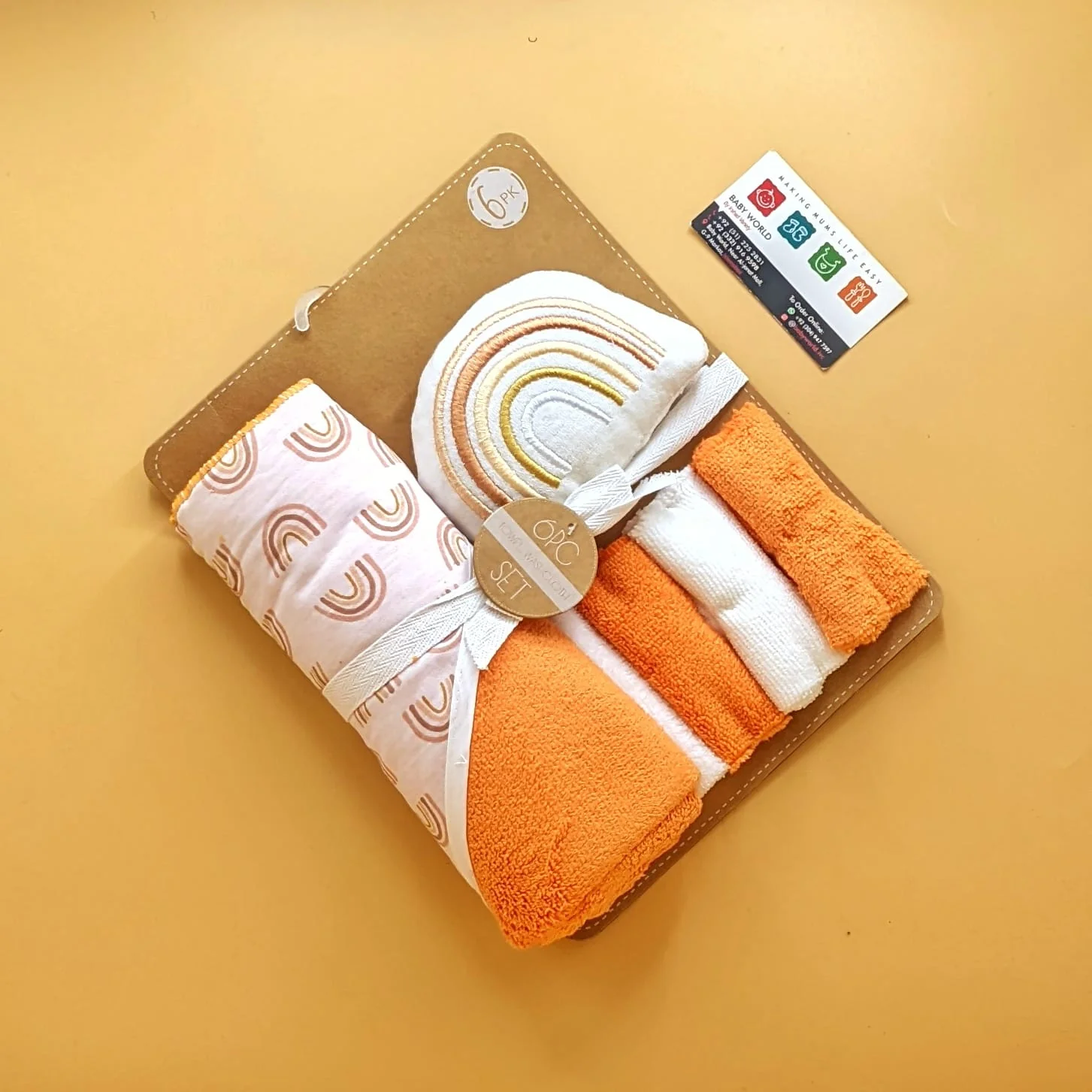 Hooded Bath Towel with Face Towels, & Bath Sponge - Image 18