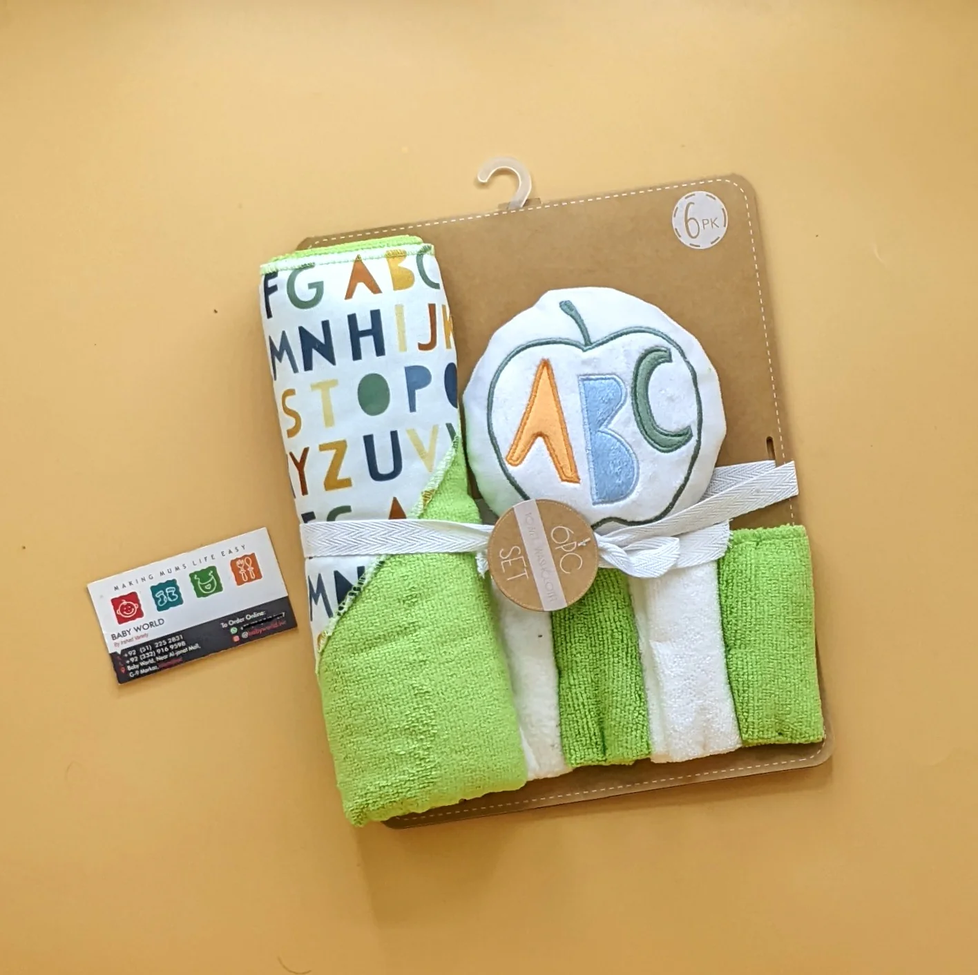 Hooded Bath Towel with Face Towels, & Bath Sponge - Image 22