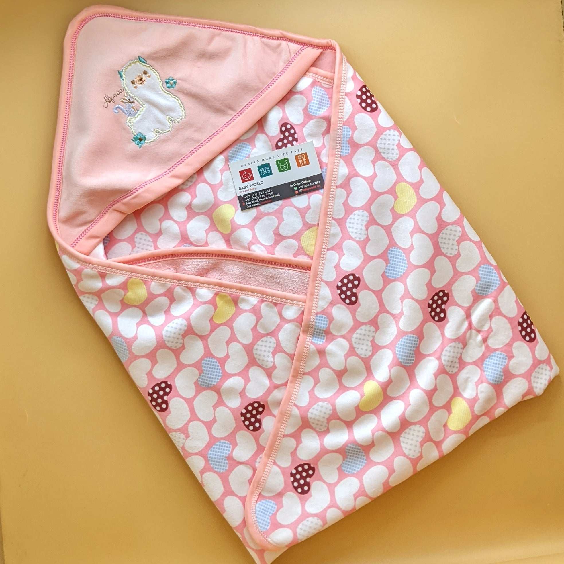 Hooded Wrapping Sheet/Blanket - Hearts - Winter - Image 6