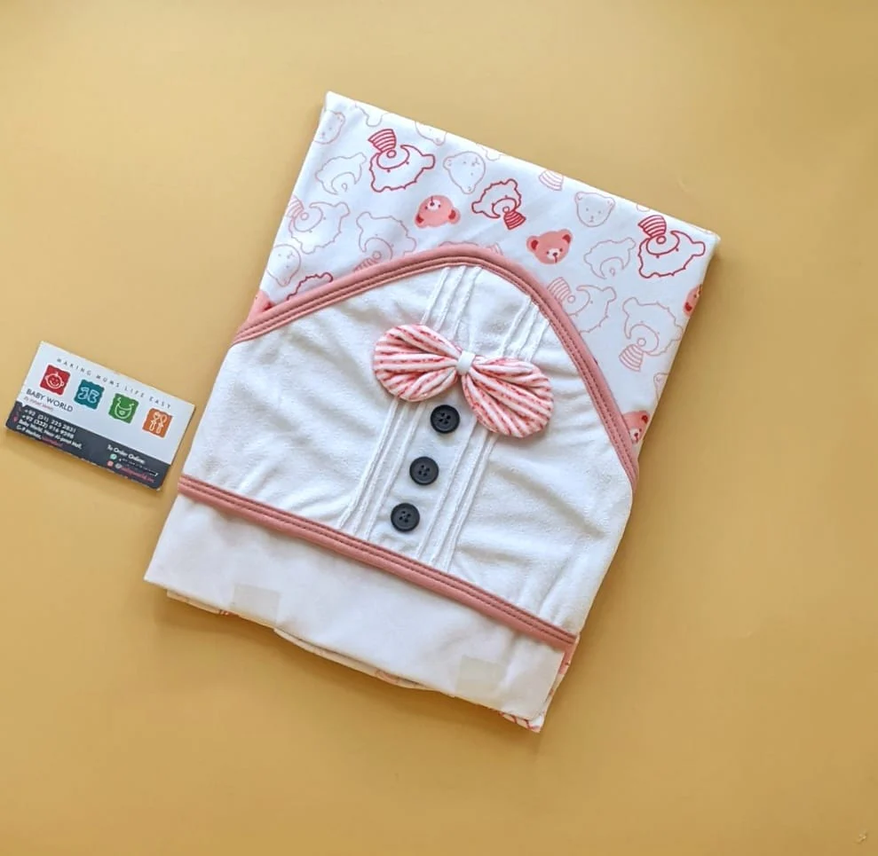 Hooded Wrapping Sheet/Blanket - Winter - Bow/Buttons 🔘 - Image 11