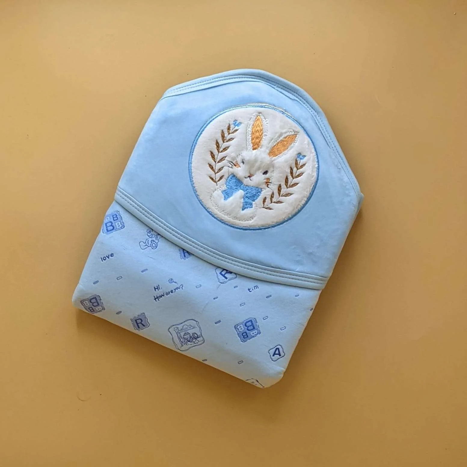Premium Velvet Hooded Wrapping Sheet/Blanket - Winter - Rabbit 🐰 - Image 5