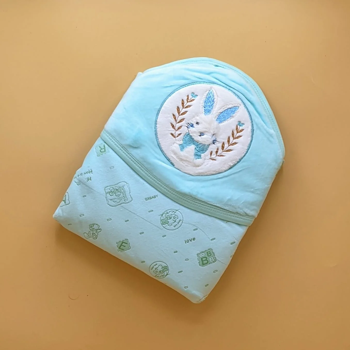 Premium Velvet Hooded Wrapping Sheet/Blanket - Winter - Rabbit 🐰 - Image 6