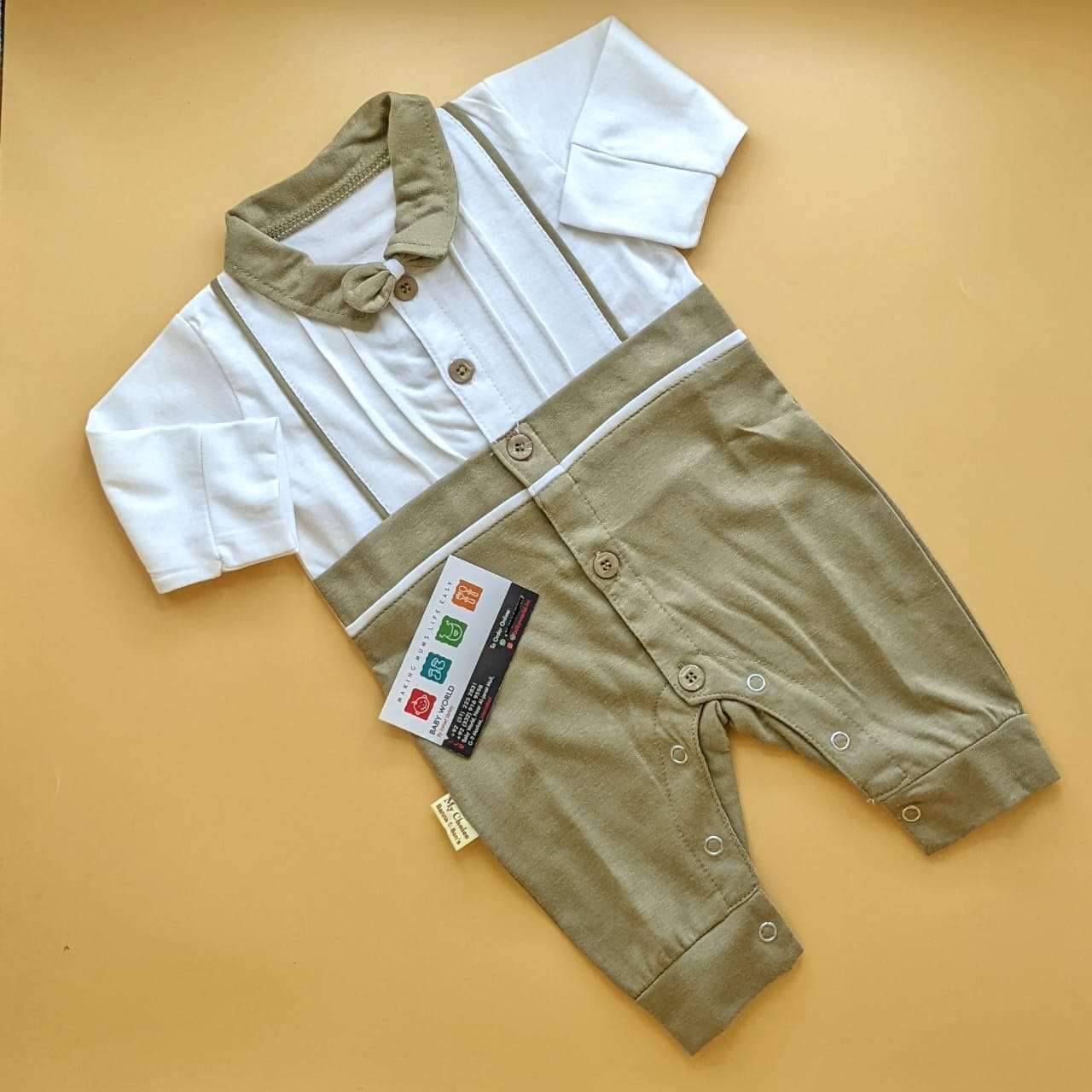 Romper - Bow/Lines - Image 3