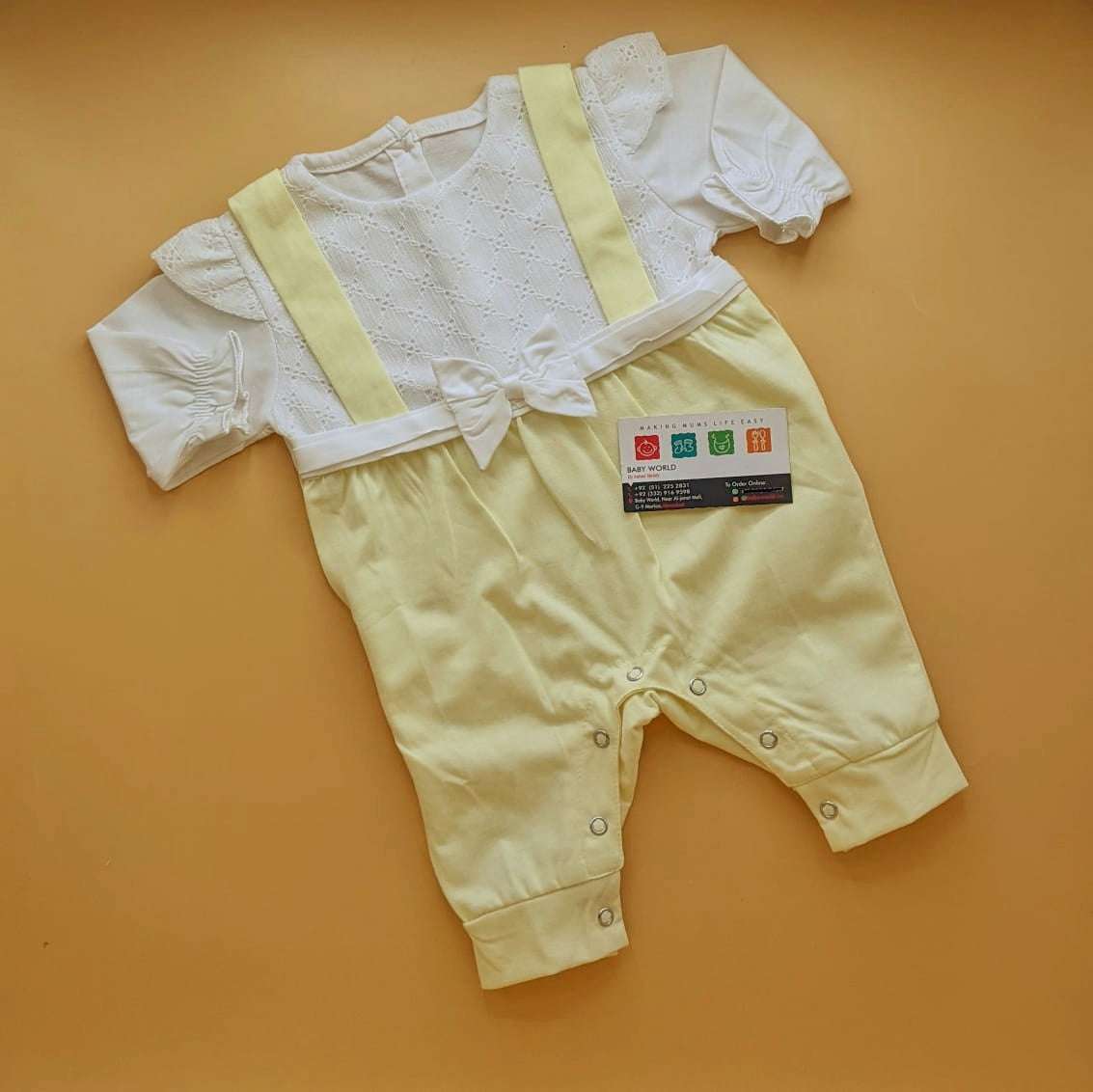 Romper - Full Sleeves - Bow/Stripes - Image 3