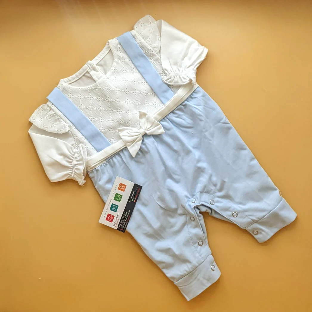 Romper - Full Sleeves - Bow/Stripes - Image 5